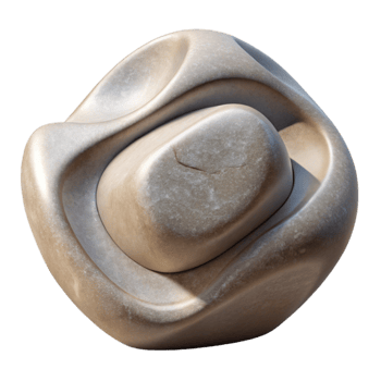 wonderful rustic Stone Sculpture Abstract Shape Isolated with Smooth Texture original png