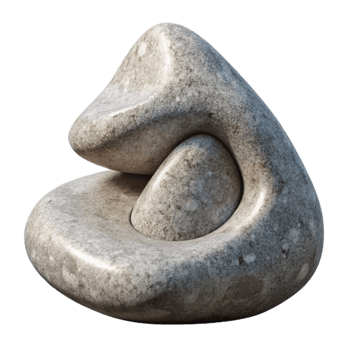 beautiful rustic Stone Sculpture Abstract Shape Isolated with Smooth Texture original png