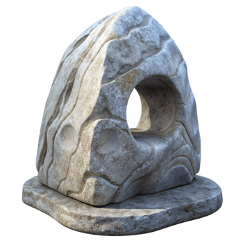 stunning rustic Stone Sculpture Weathered Surface Cutout on Transparent Background premium png