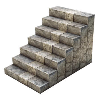 serene minimalist Stone Staircase Isolated with Worn Steps professional png