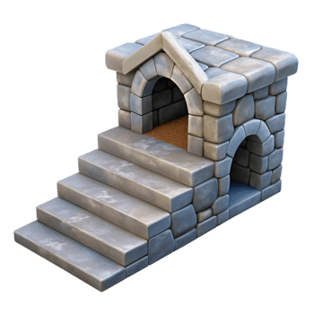 extraordinary rustic Stone Steps Leading to House Cutout Element authentic png