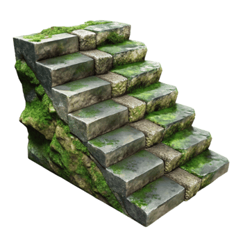 wonderful abstract Stone Steps Mossy Surface Cutout genuine png