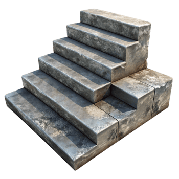 serene classic Stone Steps Worn Texture Cutout premium png