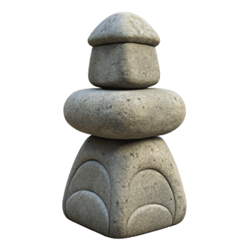 serene traditional Stone Totem Natural Texture Cutout original png