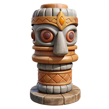 serene minimalist Stone Totem Pole Detail Isolated high quality png