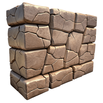 stunning rustic Stone Wall Cracked Texture Transparent Background high quality png