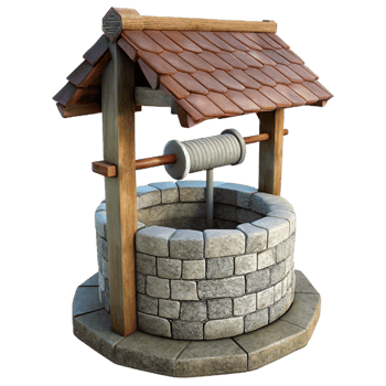 impressive traditional Stone Well Rustic Texture Isolated on Transparent Background exclusive png