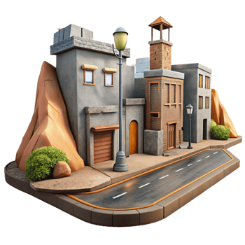 wonderful vintage Street Art Scenery Cutout Urban Landscape high resolution png