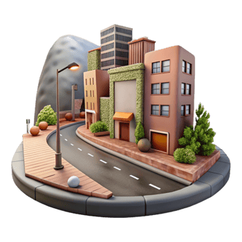 serene vintage Street Art Scenery Cutout Urban Landscape genuine png