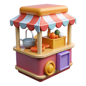 wonderful contemporary Street Food Market Stall Colorful Display Cutout exclusive png
