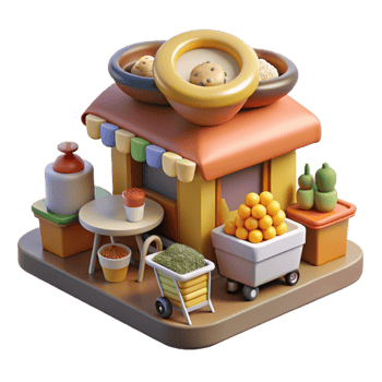 dramatic traditional Street Food Scene Bustling Crowd Cutout genuine png