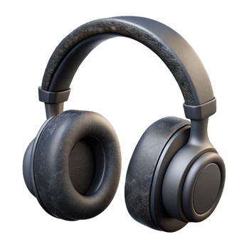 extraordinary creative Street Style Headphones Wireless Black Isolated on Transparent Background original png