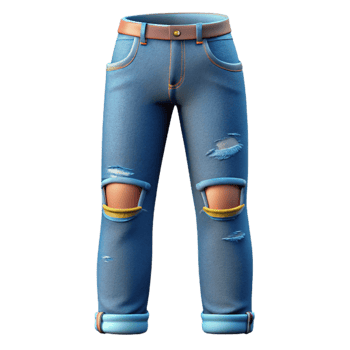 vibrant artistic Street Style Jeans Ripped Knees Isolated authentic png