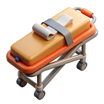 beautiful abstract Stretcher Emergency Medical Top View Transparent Background professional png