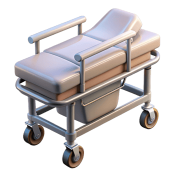 serene traditional Stretcher Empty Hospital Equipment Transparent Background premium png