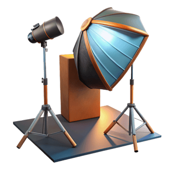magnificent traditional Studio Lighting Setup with Softbox Cutout detailed png