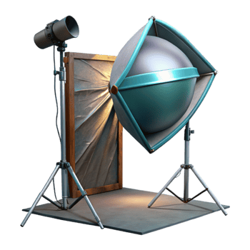 elegant traditional Studio Lighting Setup with Softbox Cutout high quality png