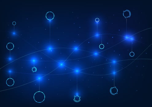 Abstract technology background. Overlapping and branching lines represent the integration of big data and transmission of data through high-speed internet networks used within the organization. vector