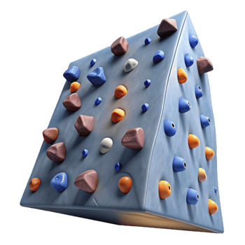 dramatic artistic Studio Lit Rock Climbing Wall Isolated high resolution png