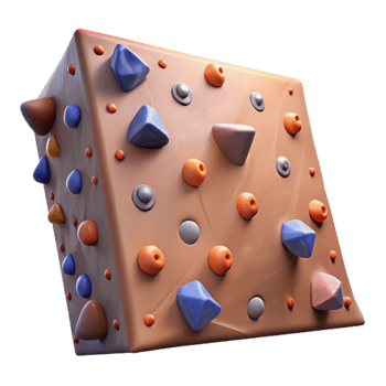 impressive contemporary Studio Lit Rock Climbing Wall Isolated premium png