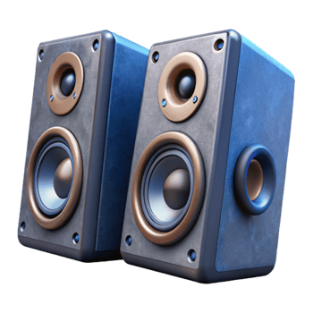 vibrant traditional Studio Monitors Angled Perspective Transparent Background high resolution png