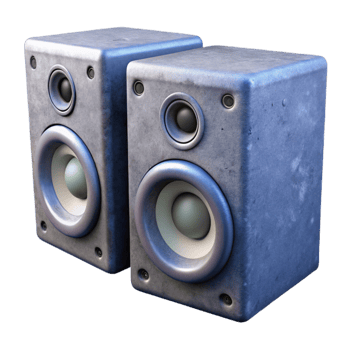 serene contemporary Studio Monitors Angled Perspective Transparent Background professional png