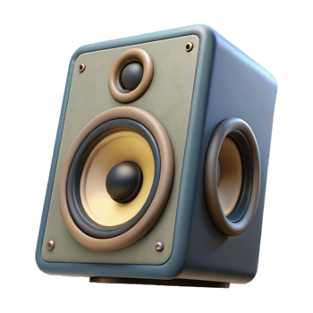 serene minimalist Studio Monitor Speaker Angled Position Isolated png