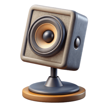 impressive minimalist Studio Monitor Speaker Base Stand Included Isolated high quality png