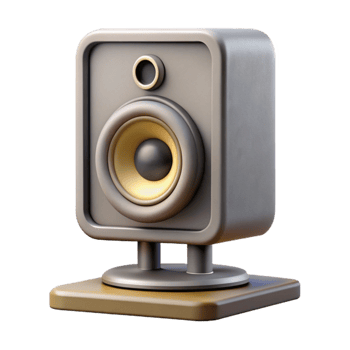 dramatic classic Studio Monitor Speaker Base Stand Included Isolated premium png