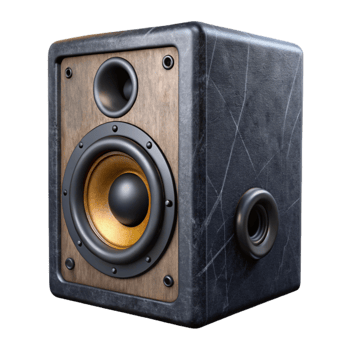 extraordinary minimalist Studio Monitor Speaker Front View Black Finish Isolated authentic png