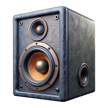 vibrant minimalist Studio Monitor Speaker Front View Black Finish Isolated original png