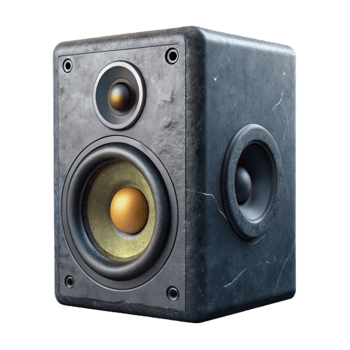 stunning minimalist Studio Monitor Speaker Front View Black Finish Isolated premium png