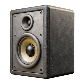 impressive minimalist Studio Monitor Speaker Front View Black Finish Isolated professional png