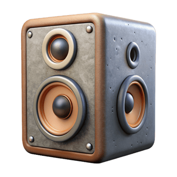 elegant artistic Studio Monitor Speaker Rear Ports Labeled Isolated detailed png