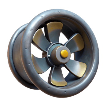 vibrant traditional Submarine Propeller Shaft Isolated with Rotating Mechanism exclusive png