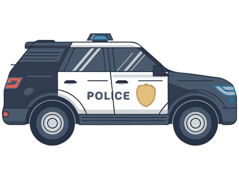 Officer Gear and Police Car with Siren vector