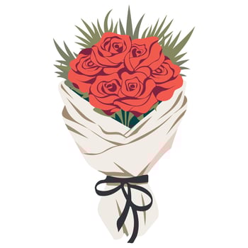 Red Roses in Package Wedding Gift vector