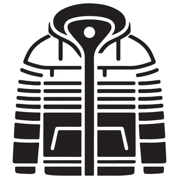 Puffer jacket silhouette stylish outerwear for cold weather protection vector