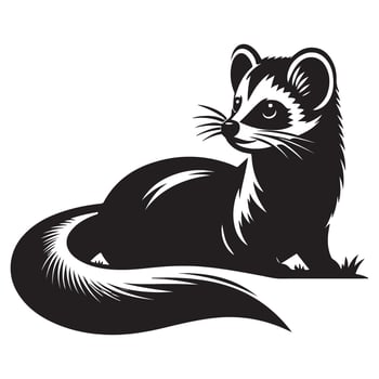Detailed Black Footed Ferret Art Illustration for Wildlife Designs vector