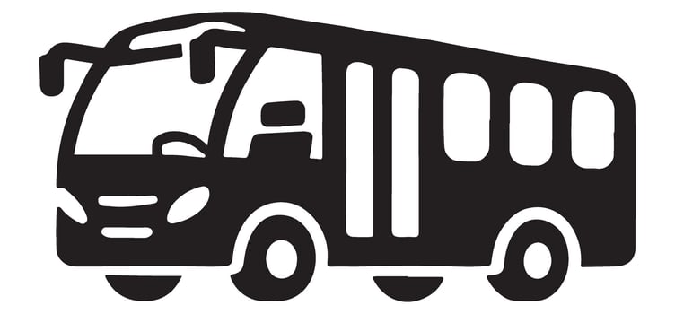 City Bus Silhouette Black Public Transportation Illustration Design vector