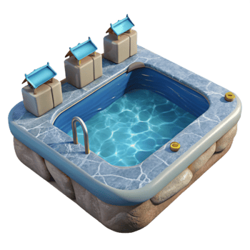 vibrant traditional Submerged Hotel Pool Underwater View Cutout Element detailed png