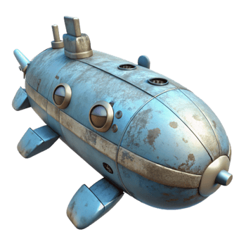 magnificent contemporary Submersible Craft Top View Transparent Background png