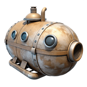 dramatic contemporary Submersible Pressure Hull Isolated with Reinforced Structure png