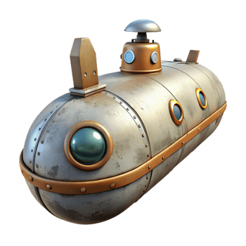 impressive abstract Submersible Pressure Hull Isolated with Reinforced Structure original png