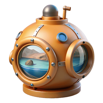 dramatic abstract Submersible Viewing Port Cutout with Panoramic View high resolution png