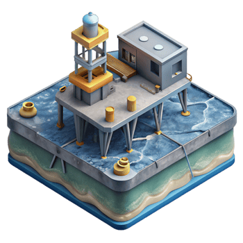 extraordinary classic Subsea Cable Landing Station Isometric View Cutout authentic png