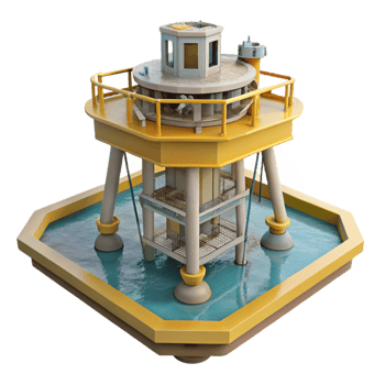 serene classic Subsea Wellhead Platform Top View Transparent Background high resolution png