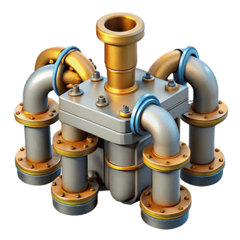 stunning traditional Subsea Pipeline Manifold Detailed Render Cutout original png