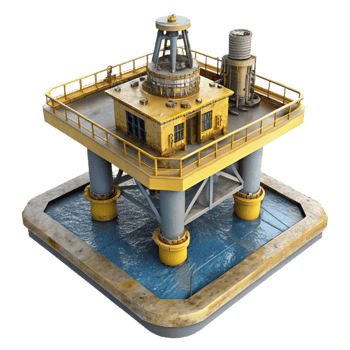 stunning rustic Subsea Wellhead Platform Top View Transparent Background genuine png
