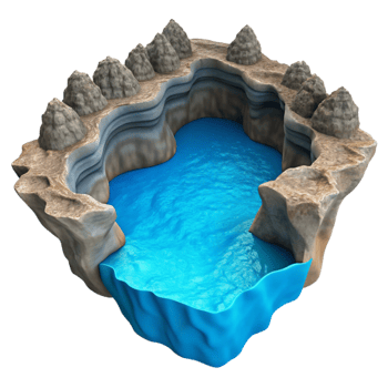 magnificent creative Subterranean River Bright Blue Water Cutout authentic png